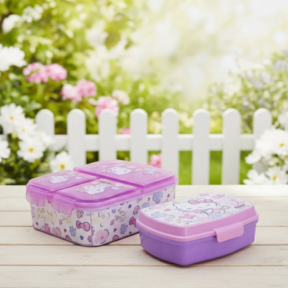 Hello Kitty 2 tlg. Lunch Set Brotdose mit 3 Kammern und 1 Kammer - WS-Trend.de