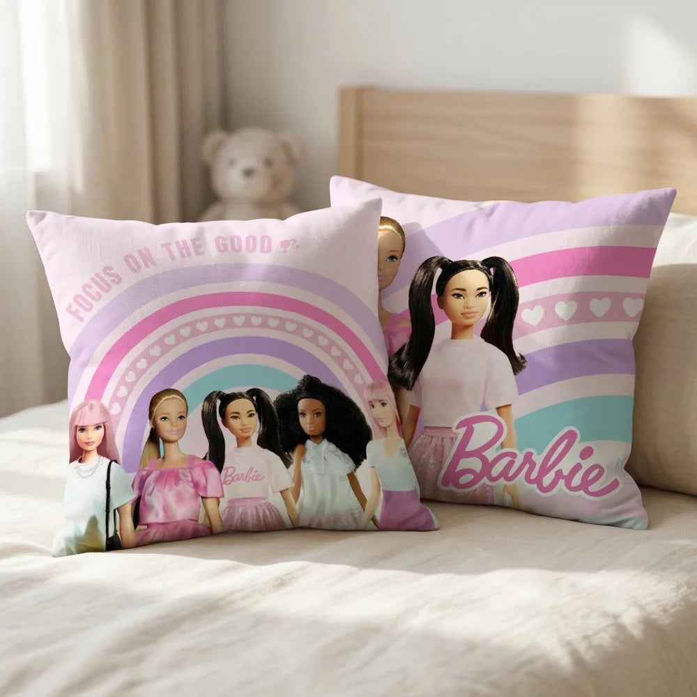 Barbie Mädchen Velours Kissen Dekokissen Cushion 40x40 cm - WS-Trend.de