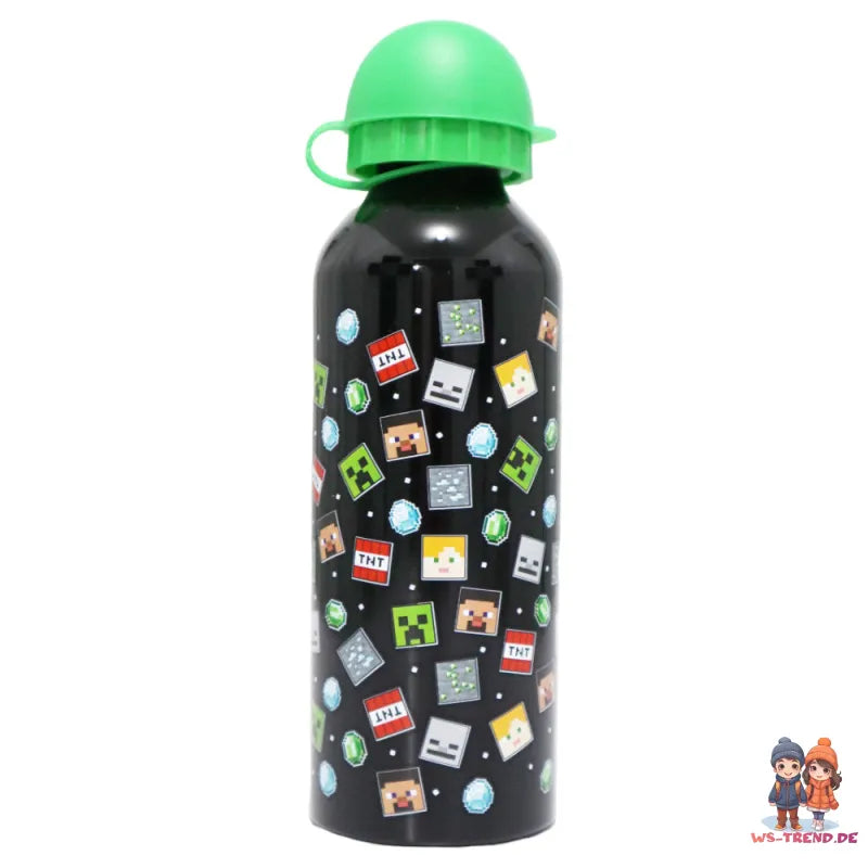 Minecraft Creeper Kinder 3 tlg Lunch Set Brotdose Alu-Trinkflasche 500 ml - WS-Trend.de