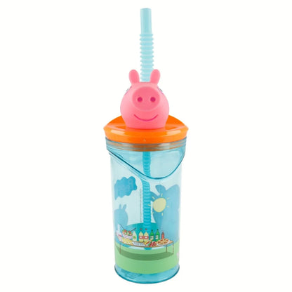 Peppa Pig Wutz 3D Deckel Kinder Trinkbecher Becher integriertem Halm 360ml - WS-Trend.de
