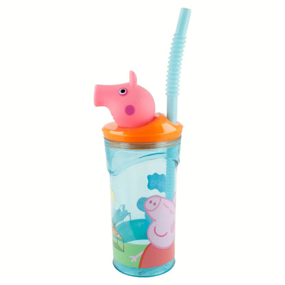 Peppa Pig Wutz 3D Deckel Kinder Trinkbecher Becher integriertem Halm 360ml - WS-Trend.de