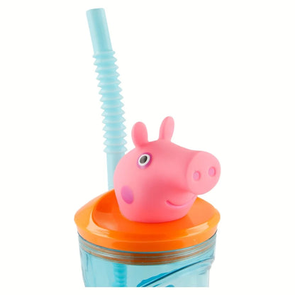 Peppa Pig Wutz 3D Deckel Kinder Trinkbecher Becher integriertem Halm 360ml - WS-Trend.de