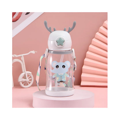 Elefant 3D Deckel Kinder Wasserflasche Trinkflasche Flasche Gurt Halm 600 ml - WS-Trend.de