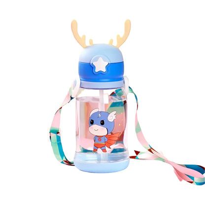 Superheld 3D Deckel Kinder Wasserflasche Trinkflasche Flasche Gurt Halm 600 ml - WS-Trend.de