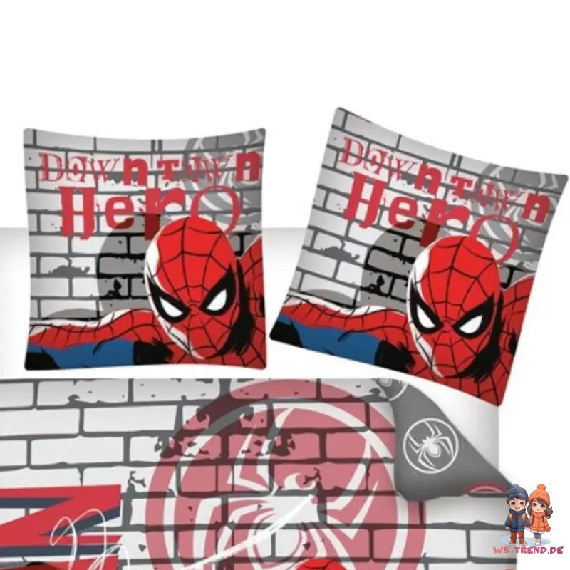 Marvel Spiderman Kinder Bettwäsche 2tlg. Set 135-140x200 65x65 cm - WS-Trend.de
