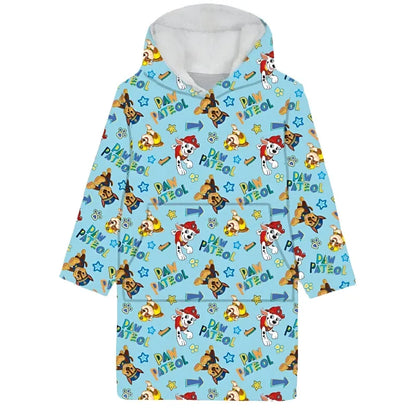Paw Patrol Chase Kuschelponcho Kuscheldecke mit Ärmeln Kapuze Tasche 3-6 Jahre - WS-Trend.de