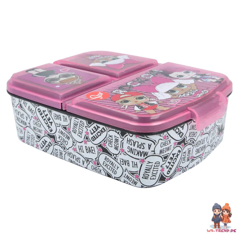 LOL Surprise 2 teiliges Lunch Set - Brotdose 3 Kammern Trinkbecher - WS-Trend.de