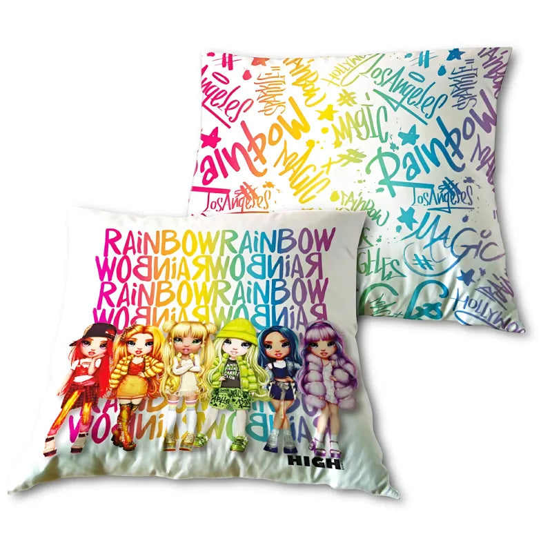 Rainbow High Mädchen Velours Kissen Dekokissen Cushion 40x40 cm - WS-Trend.de