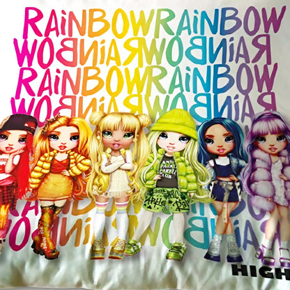 Rainbow High Mädchen Velours Kissen Dekokissen Cushion 40x40 cm - WS-Trend.de