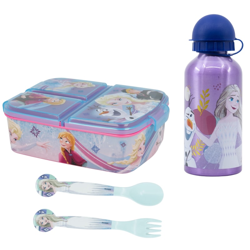 Disney Die Eiskönigin Anna Elsa 4 tlg Kinder Lunch Set Brotdose Alu-Trinkflasche - WS-Trend.de