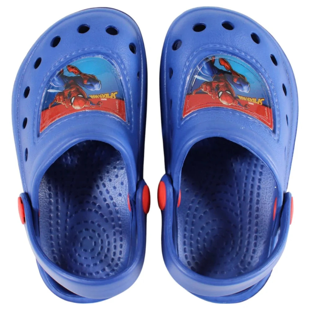 Spider-Man Kinder Jungen Clogs Badeschuhe Gr. 22 bis 33 Blau - WS-Trend.de