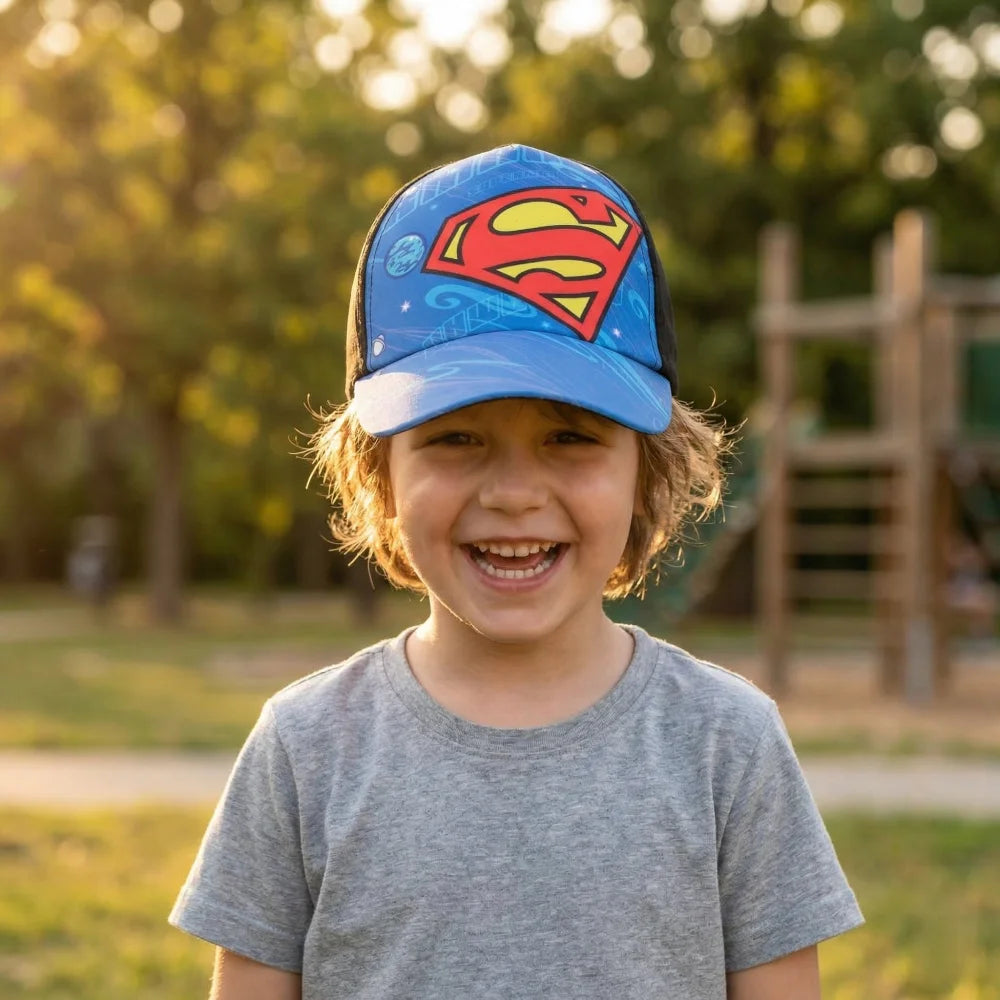 DC Comics Superman Logo - Kinder Baseball Kappe - WS-Trend.de Basecap Mütze Hut 54 - 56 Blau Rot