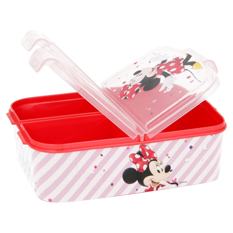 Disney Minnie Maus 4 teiliges Lunch Set Brotdose Alu-Trinkflasche - Löffel Gabel - WS-Trend.de