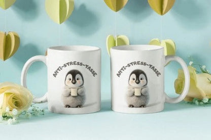 Anti Stress Pinguin Kaffeetasse Teetasse Tasse Geschenkidee 325 ml - WS-Trend.de
