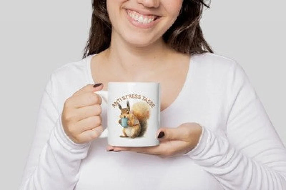 Anti Stress Eichhörnchen Kaffeetasse Teetasse Tasse Geschenkidee - WS-Trend.de