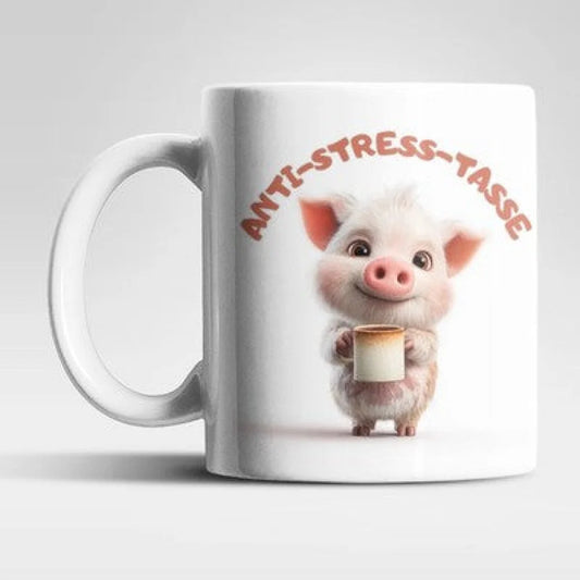 Anti Stress Schweinchen Kaffeetasse Teetasse Tasse Geschenkidee - WS-Trend.de