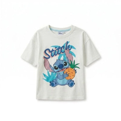 Disney Lilo und Stitch Kinder kurzarm T-Shirt Gr. 98-128 100% Baumrolle - Blau 104 - WS-Trend.de