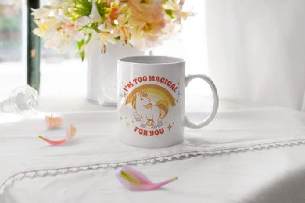 Einhorn Kaffeetasse Tasse mit Spruch - Im too Magical for You - WS-Trend.de