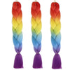 3er-Set Jumbo Kunsthaar (50 cm, 100 g) – Kanekalon Extensions für Crochet - Bunt-1