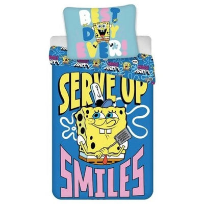 Spongebob Schwammkopf Bettwäsche Set 135x200 80x80 cm Baumwolle - WS-Trend.de