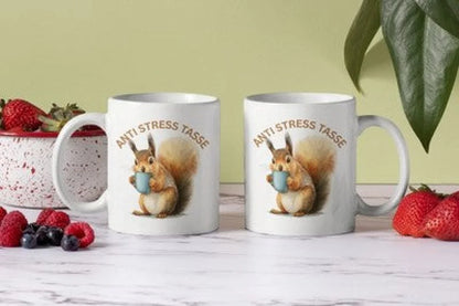 Anti Stress Eichhörnchen Kaffeetasse Teetasse Tasse Geschenkidee - WS-Trend.de