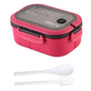 3-teiliges Kinder-Lunch-Set – Brotdose 1200 ml mit Doppel-Fächer Besteck - Rot