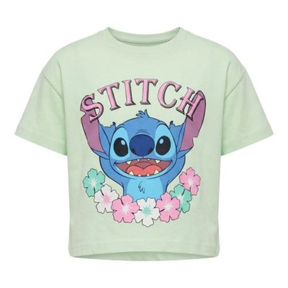 Disney Stitch Kinder Mädchen T-Shirt Kurzarm Shirt Gr. 98 bis 128 Baumwolle - Grün 104 - WS-Trend.de