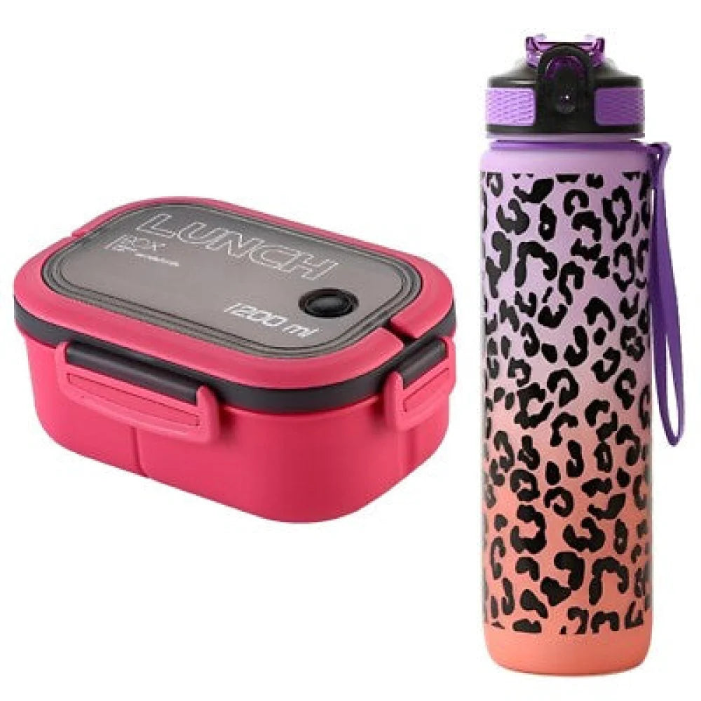 Lunch 4 tlg Set Brotdose 1200 ml Trinkflasche Flasche 1000 Besteck - WS-Trend.de