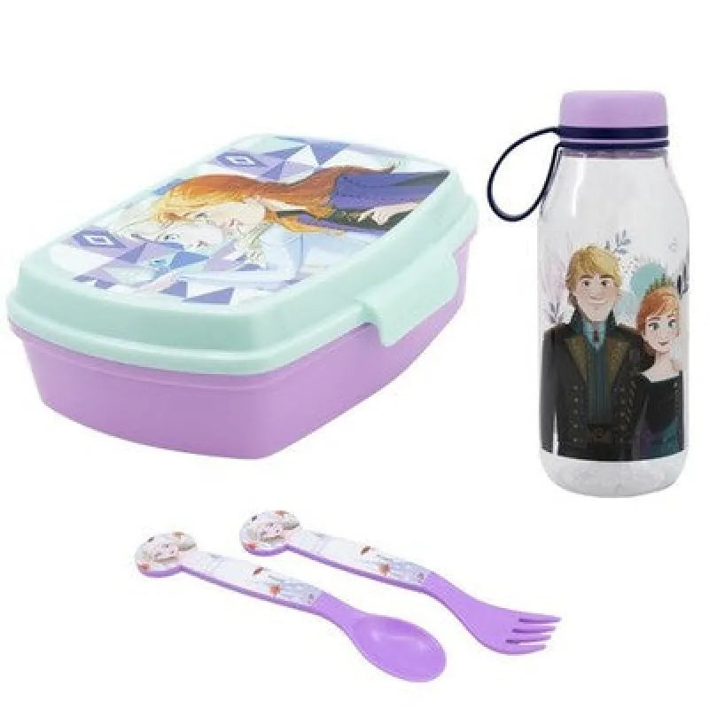 Disney Die Eiskönigin Elsa 4 tlg Kinder Set Brotdose Trinkflasche 460 ml Besteck - WS-Trend.de