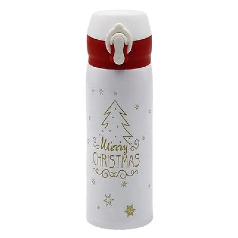 Weihnachten X-Mas Edelstahl Wasserflasche Trinkflasche Flasche 500 ml - Weiß - WS-Trend.de