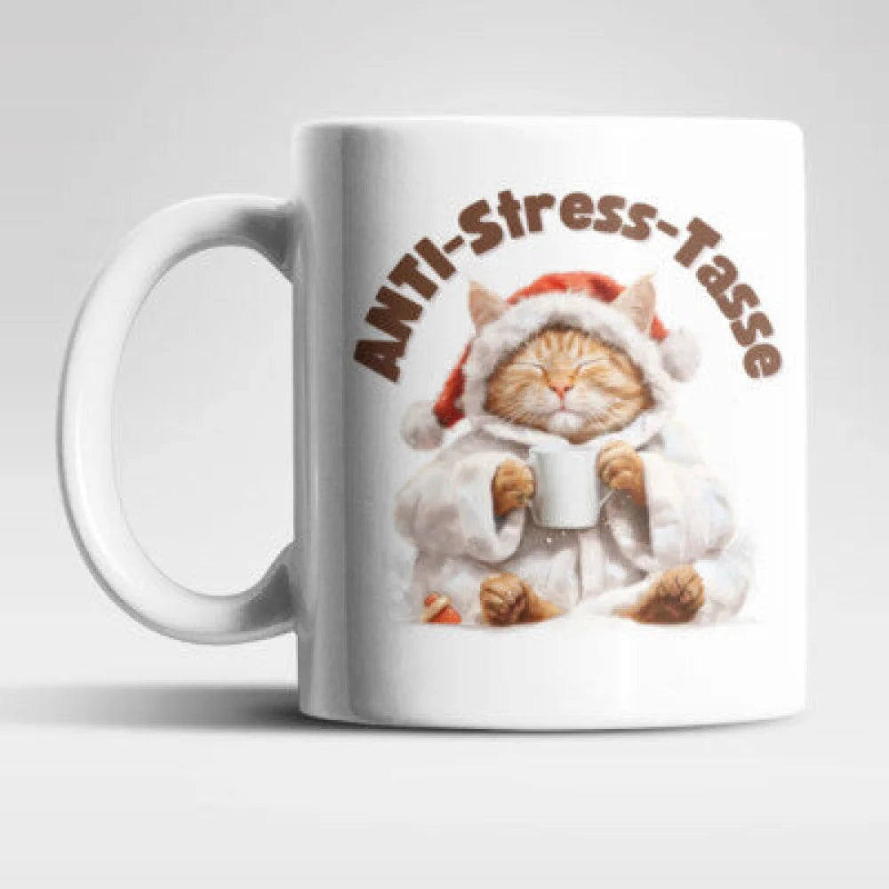 Anti Stress Christmas Katze Kaffeetasse Teetasse Geschenkidee 330 ml - WS-Trend.de