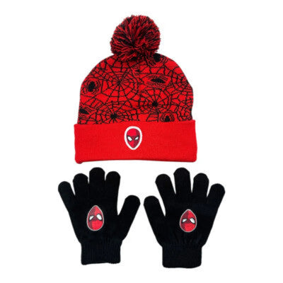 Spiderman Kinder Herbst Winter Set Mütze plus Handschuhe Kindermütze Gr. 52-54 - WS-Trend.de