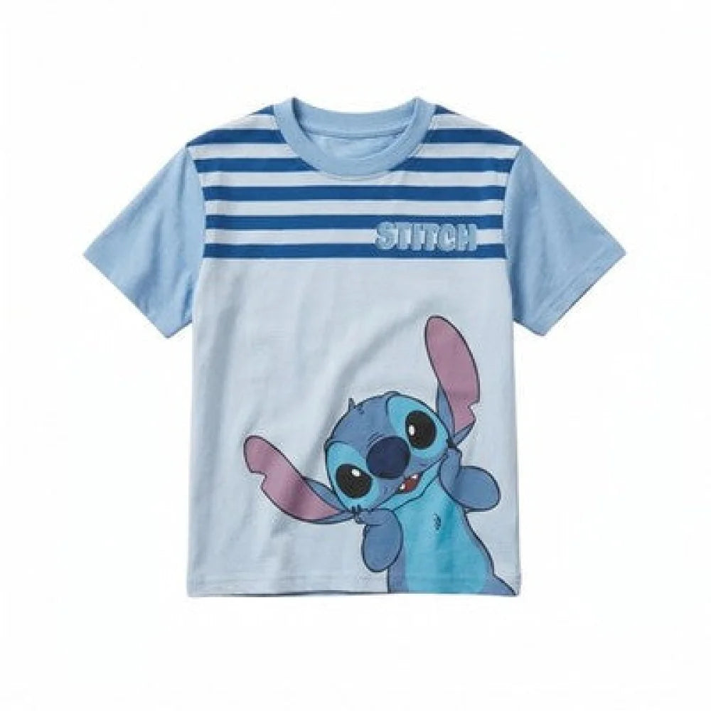 Disney Lilo und Stitch Kinder kurzarm T-Shirt Gr. 98-128 100% Baumrolle - 104 Dunkeblau - WS-Trend.de