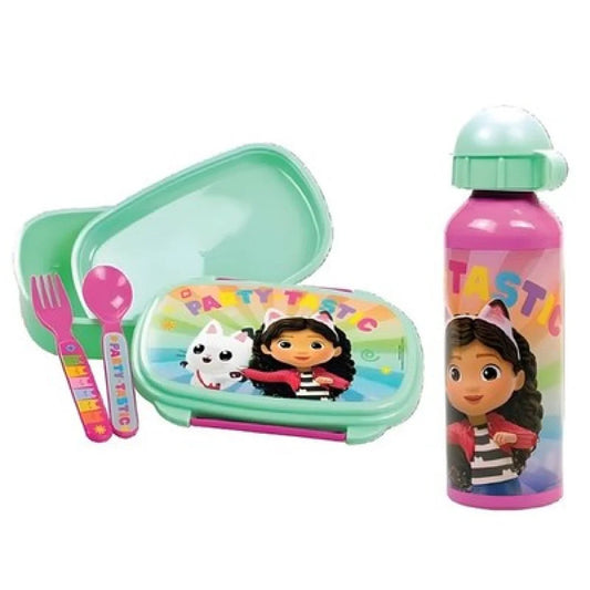 Gabbys Dollhouse Kinder 4 tlg Set Brotdose Alu-Trinkflasche 500 ml - WS-Trend.de
