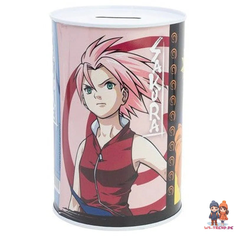Anime Naruto Sasuke Sakura XL Spardose Sparschwein aus Weißblech 1000 ml - WS-Trend.de