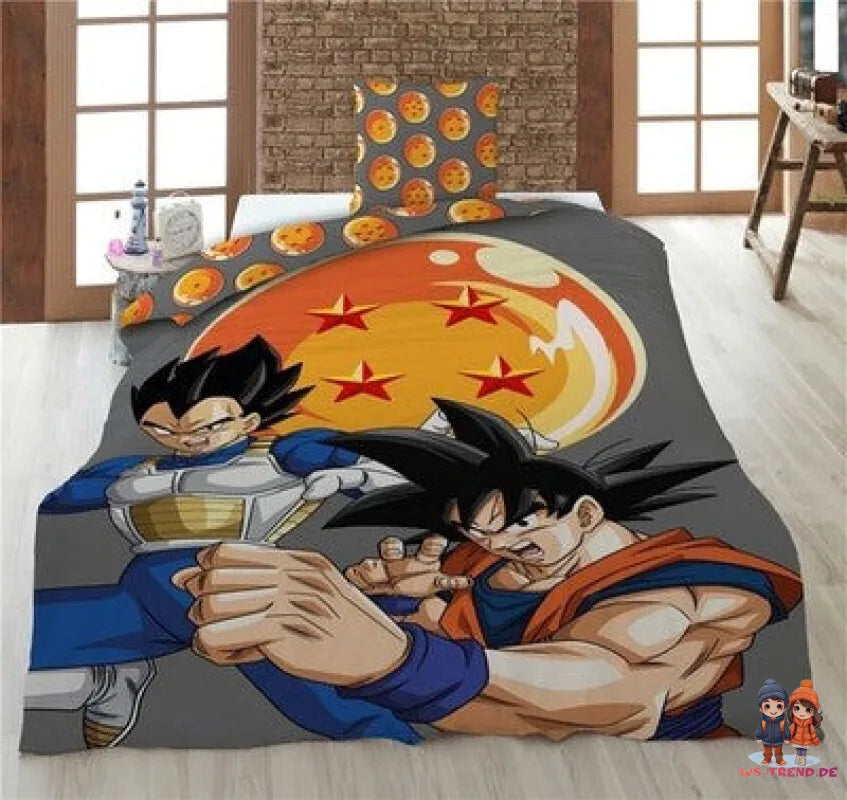 Dragon Ball Goku Jungen Bettwäsche 2tlg. Set 135-140x200 65x65 - WS-Trend.de