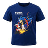 Sonic The Hedgehog Kinder Junge kurzarm T-Shirt Shirt 98-128 - Baumwolle - 104, Dunkeblau
