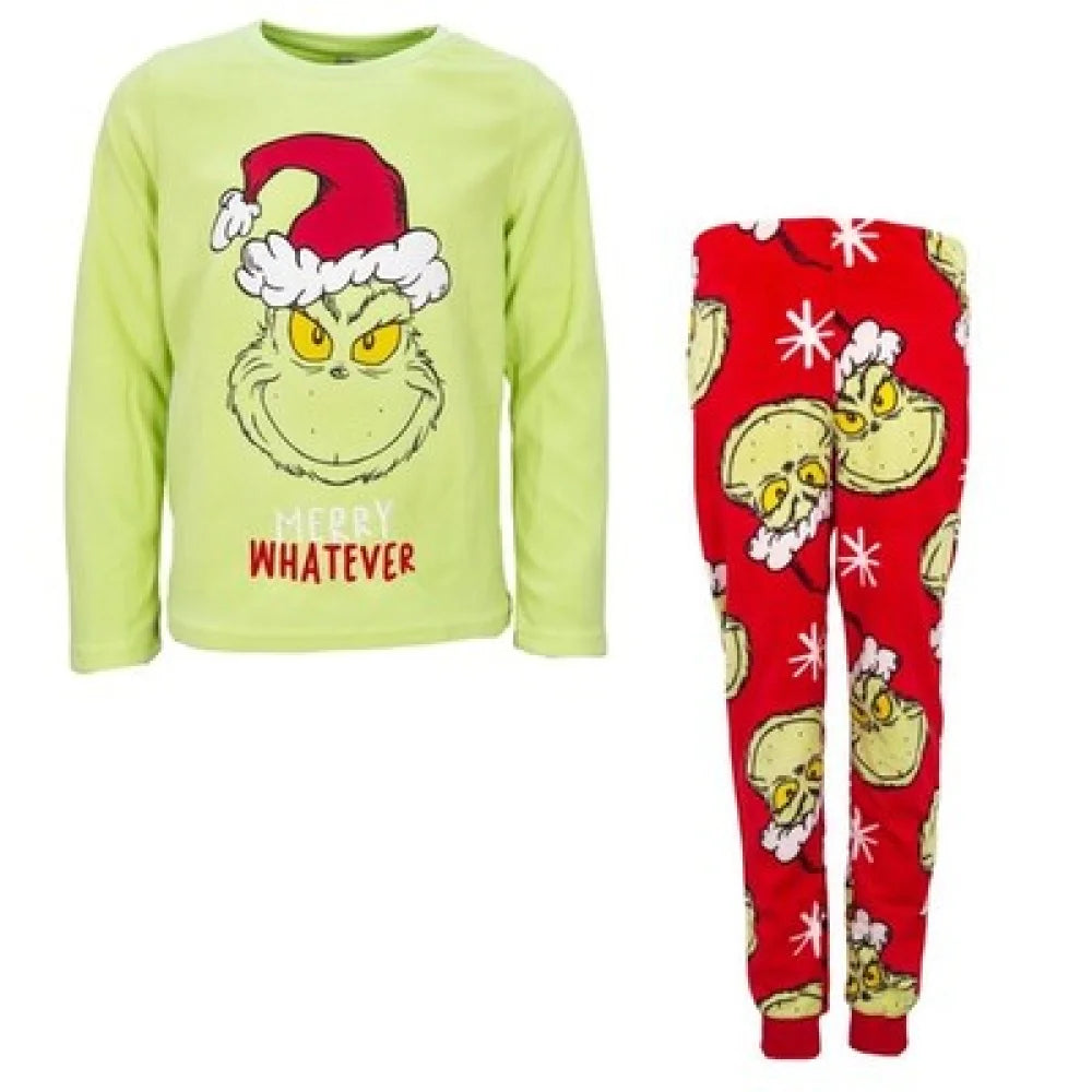 Disney der Grinch Velour langarm Schlafanzug Pyjama Shirt Hose - WS-Trend.de
