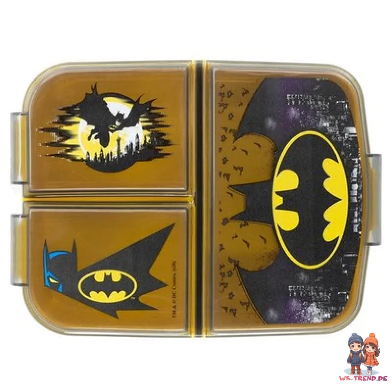 DC Comics Batman Kinder 2 teiliges Set 3 Kammer Brotdose Edelstahl Trinkflasche - WS-Trend.de
