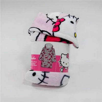 Hello Kitty Kuschelponcho Kuscheldecke mit Ärmeln Kapuze Tasche 7 bis 14 Jahre - WS-Trend.de