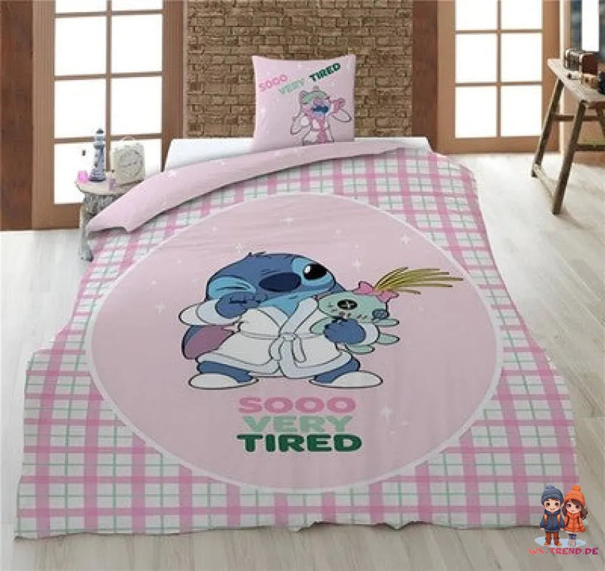 Disney Stitch Angel Kinder Mikrofaser Bettwäsche 2tlg. Set 135-140x200 65x65 - WS-Trend.de