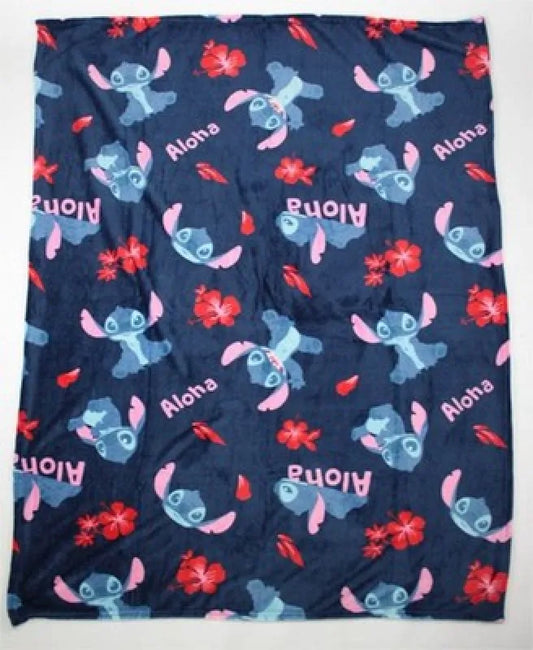 Disney Lilo und Stitch Flanell Wohndecke warme Kuscheldecke 110x150 cm - WS-Trend.de