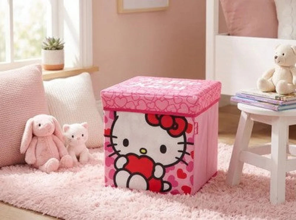 Hello Kitty Kinder Spielzeug Korb Spielzeugkorb Deckel 30x30x30 cm - WS-Trend.de