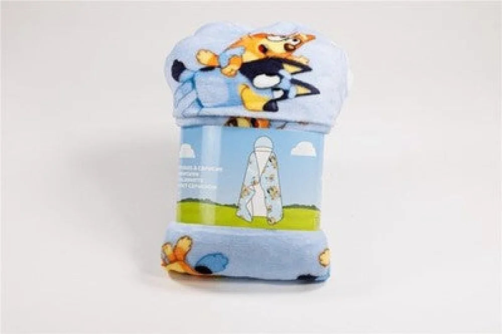 Bluey u Bingo Flanell Decke XL - Warme Kapuzen Kuscheldecke 120x150 cm - WS-Trend.de