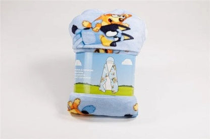 Bluey u Bingo Flanell Decke XL - Warme Kapuzen Kuscheldecke 120x150 cm - WS-Trend.de