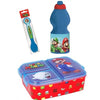 Super Mario Luigi Kinder 4 teiliges Set Brotdose - Gabel Löffel und Trinkflasche