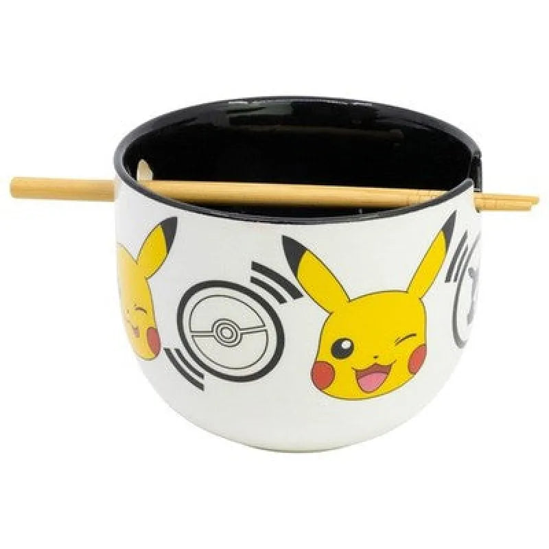 Pokemon Pukachu Ramen Suppen Keramik Schüssel mit Stäbchen 18x10 cm - WS-Trend.de