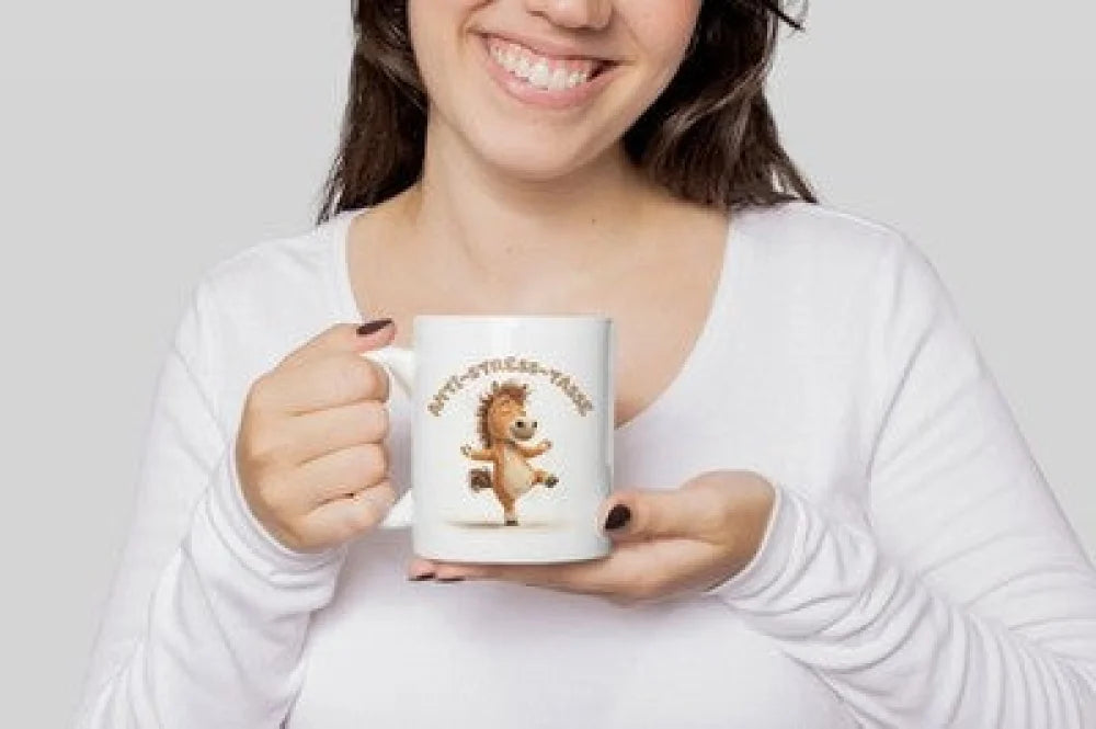 Anti Stress Pferd Yoga Kaffeetasse Teetasse Tasse Geschenkidee 325 ml - WS-Trend.de