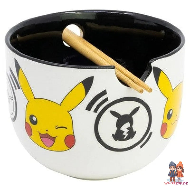 Pokemon Pukachu Ramen Suppen Keramik Schüssel mit Stäbchen 18x10 cm - WS-Trend.de