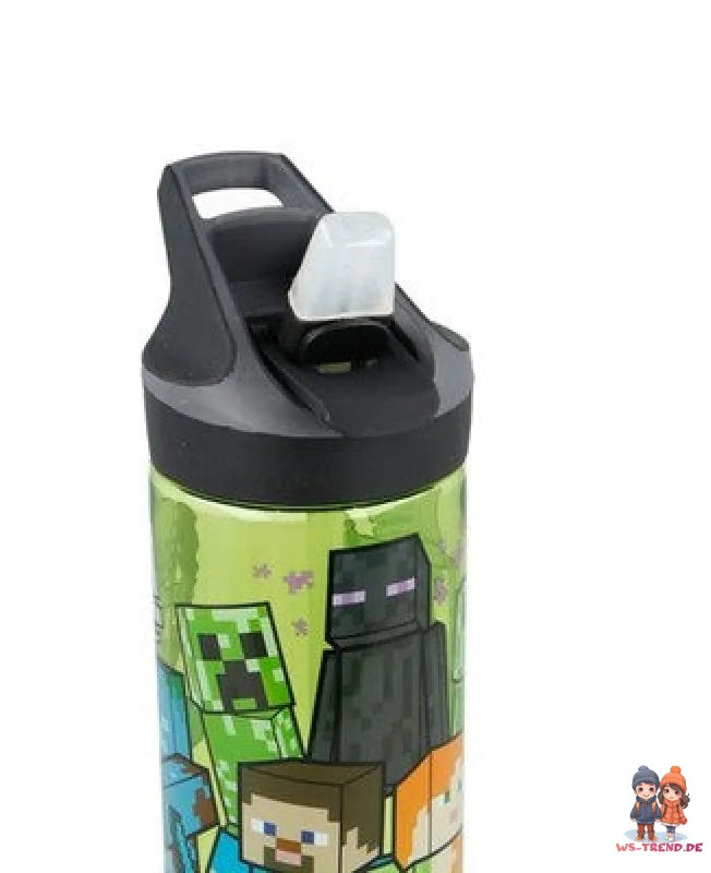 Minecraft Steve Alex Creeper Trinkflasche Flasche 620 ml. Haltegriff und Halm - WS-Trend.de